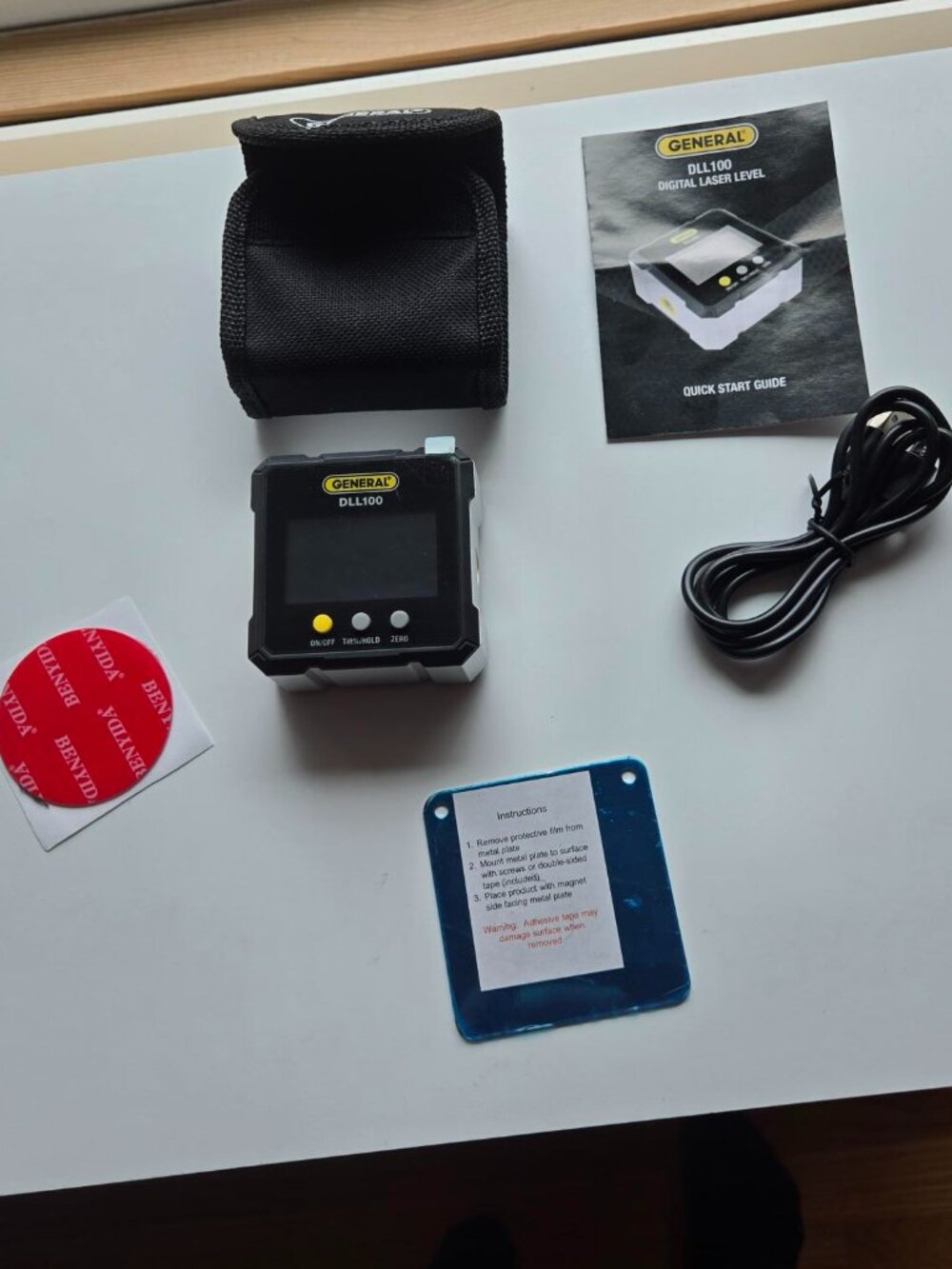 General Tools DLL100 Digital Laser Level Angle Gauge w/ Case New
